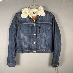 Levi's Sherpa Trucker Jacket Dark Rinse Women's Size Medium